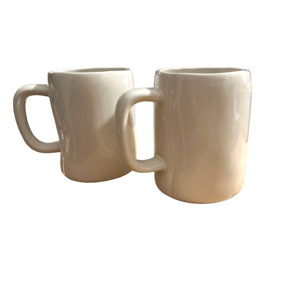 Rae Dunn Magenta Artisan Collection NAUGHTY & NICE Coffee Mugs (Set of 2) Cream - Picture 2 of 3